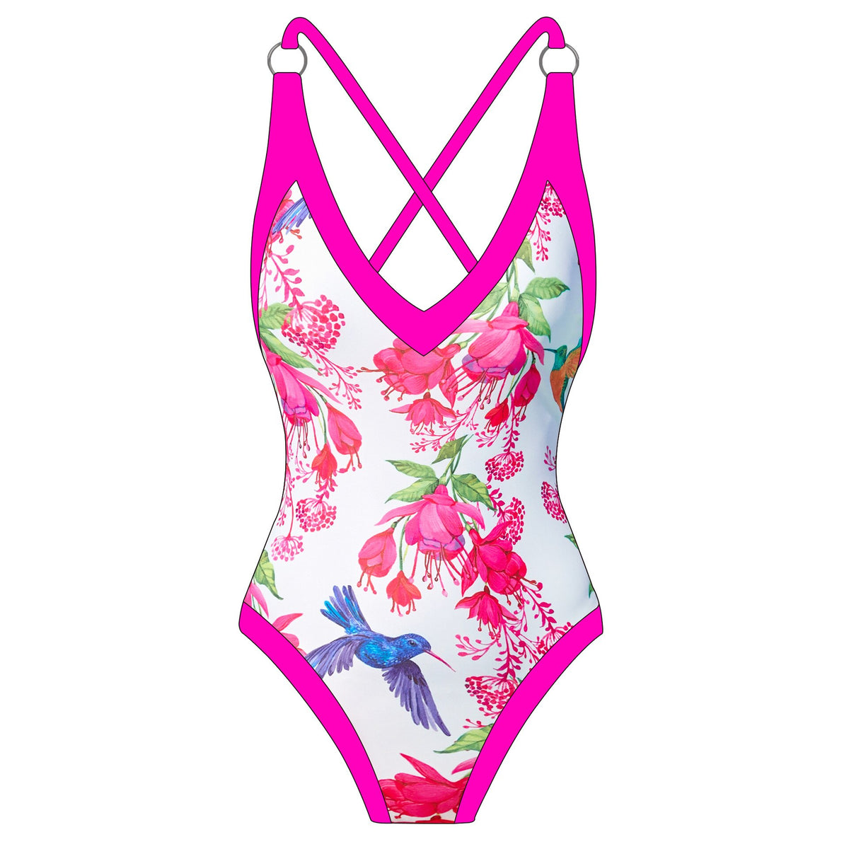 Print 1 Piece Swimsuit Women Swimwear Patchwork Bathing Suit Hollow Out Monokini Swimsuit Cross Striped Swimming Suit