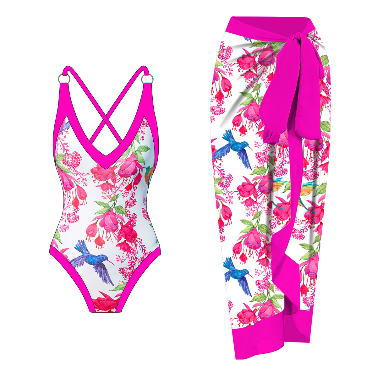 Print 1 Piece Swimsuit Women Swimwear Patchwork Bathing Suit Hollow Out Monokini Swimsuit Cross Striped Swimming Suit