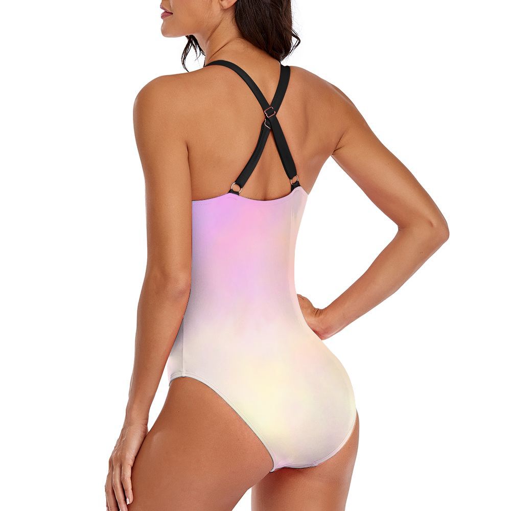 One-piece Swimsuit With Cross strips
