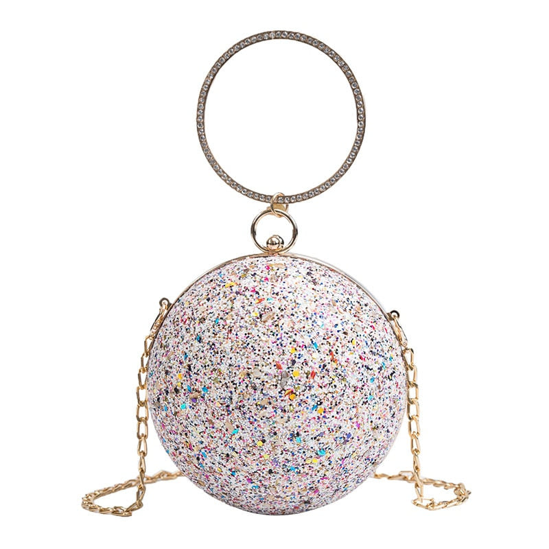 Chain Bags | Woman Handbag |Shoulder Bag | Glitter Ball |Party Glitter| Cross Body Female Birthday Gifts For Girls Shining Design