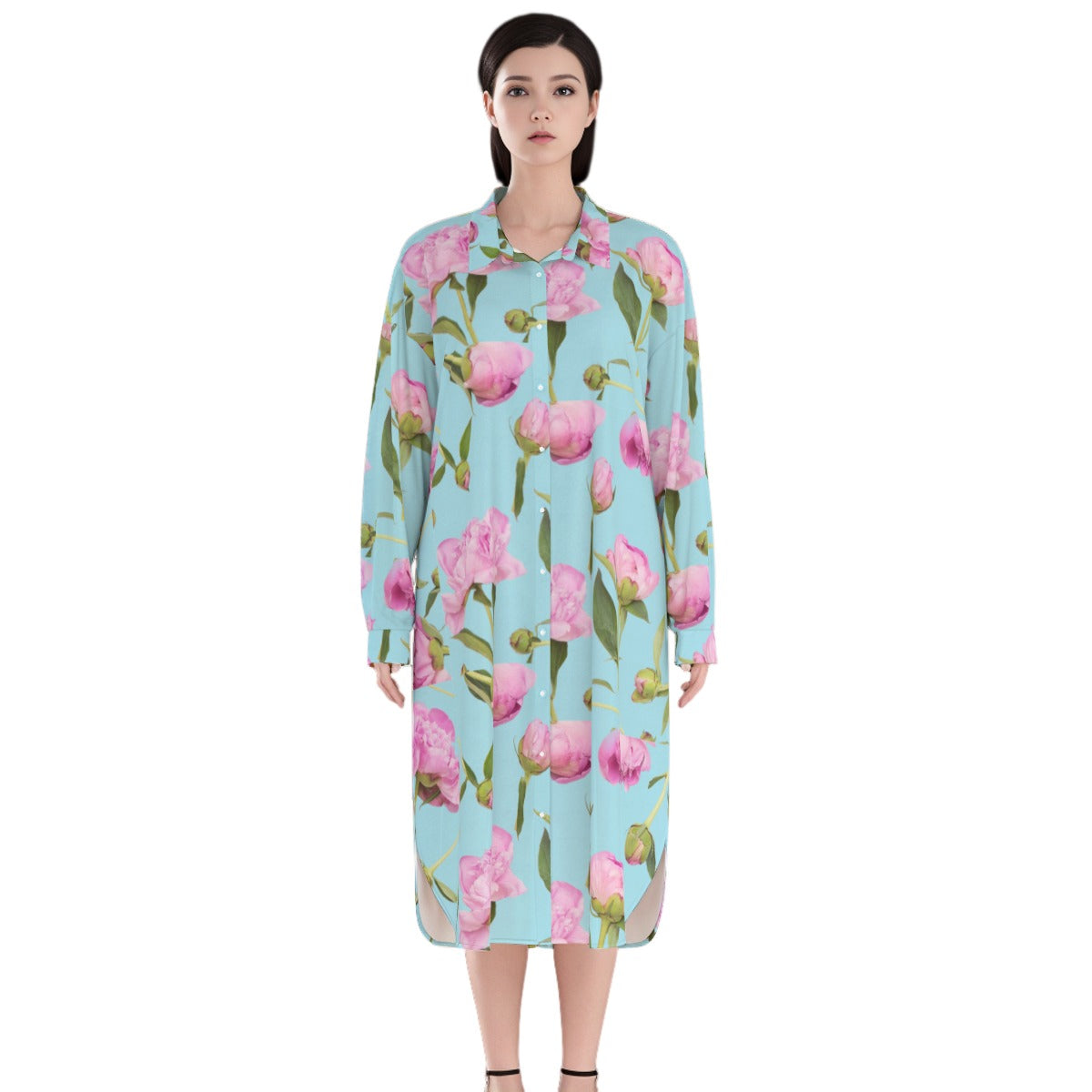 All-Over Print Women's Long Shirt Dress | Royon