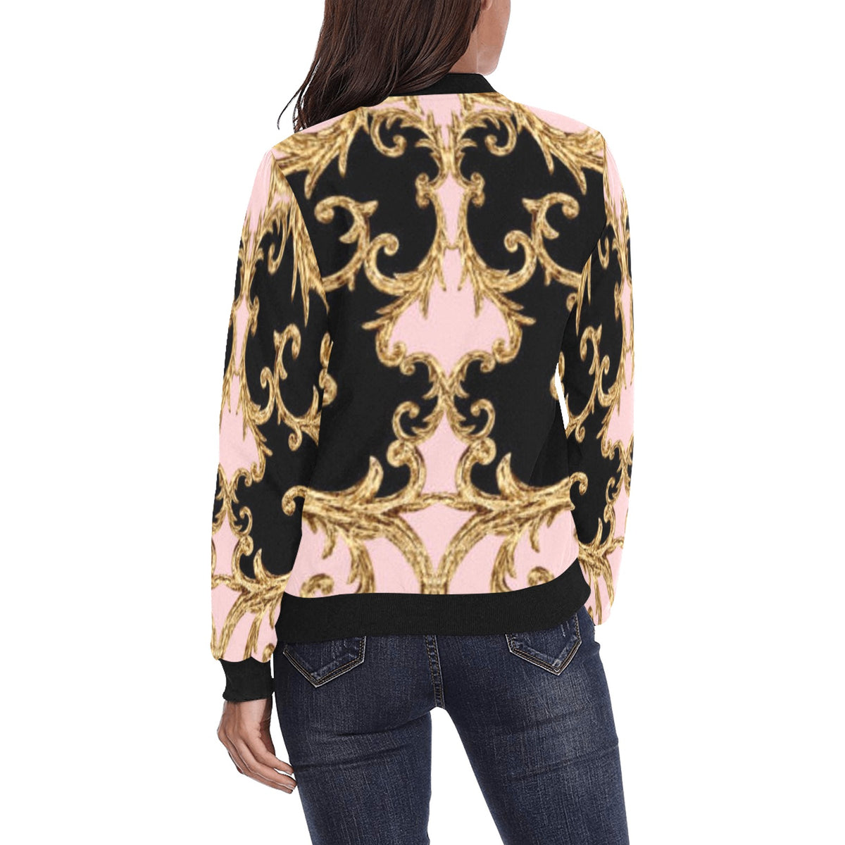 Women's All Over Print Bomber Jacket(Model H36)