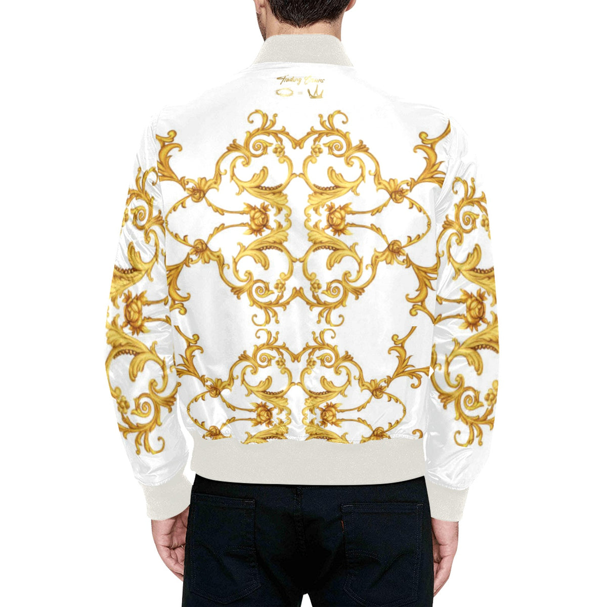 Men's All Over Print Quilted Bomber Jacket(Model H33)