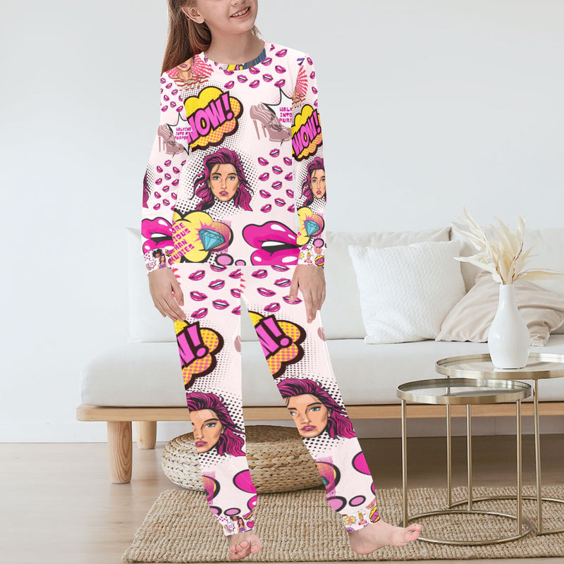 Kid's All Over Print Pajama Set (Sets 07)