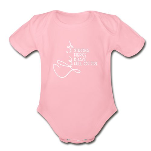 Organic Short Sleeve Baby Bodysuit - light pink