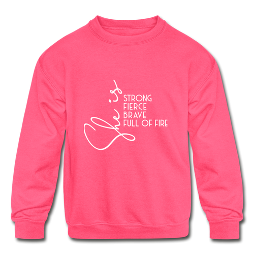 Kids' Crewneck Sweatshirt - neon pink