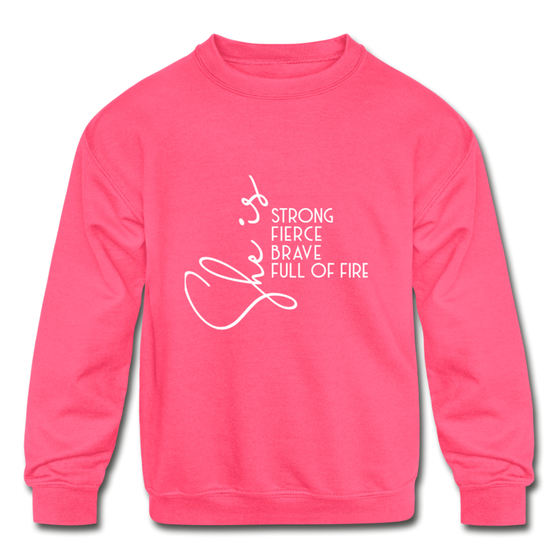 Kids' Crewneck Sweatshirt - neon pink